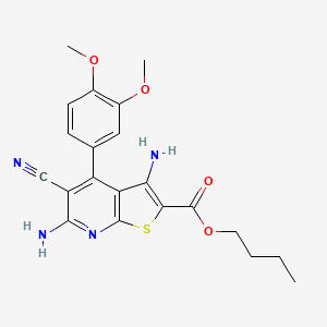 molecular formula C21H22N4O4S B4850004 butyl 3,6-diamino-5-cyano-4-(3,4-dimethoxyphenyl)thieno[2,3-b]pyridine-2-carboxylate 