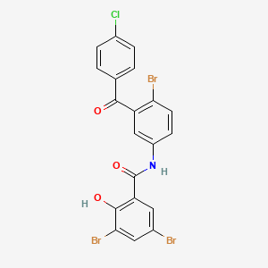3,5-dibromo-N-[4-bromo-3-(4-chlorobenzoyl)phenyl]-2-hydroxybenzamide
