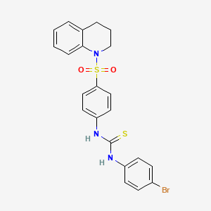 molecular formula C22H20BrN3O2S2 B4850033 N-(4-bromophenyl)-N'-[4-(3,4-dihydro-1(2H)-quinolinylsulfonyl)phenyl]thiourea 