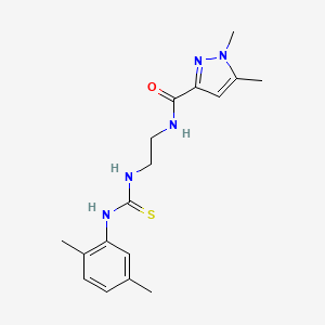 molecular formula C17H23N5OS B4850039 N-[2-({[(2,5-dimethylphenyl)amino]carbonothioyl}amino)ethyl]-1,5-dimethyl-1H-pyrazole-3-carboxamide 