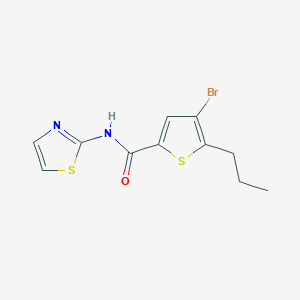 molecular formula C11H11BrN2OS2 B4850046 4-bromo-5-propyl-N-1,3-thiazol-2-yl-2-thiophenecarboxamide 