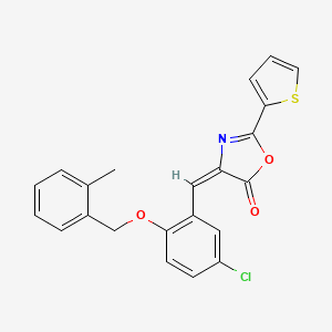 molecular formula C22H16ClNO3S B4850052 4-{5-chloro-2-[(2-methylbenzyl)oxy]benzylidene}-2-(2-thienyl)-1,3-oxazol-5(4H)-one 