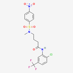 molecular formula C18H17ClF3N3O5S B4850053 N-[2-chloro-5-(trifluoromethyl)phenyl]-4-{methyl[(4-nitrophenyl)sulfonyl]amino}butanamide 