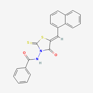 molecular formula C21H14N2O2S2 B4850066 N-[5-(1-naphthylmethylene)-4-oxo-2-thioxo-1,3-thiazolidin-3-yl]benzamide 