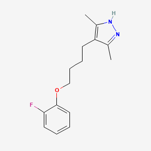 molecular formula C15H19FN2O B4850072 4-[4-(2-fluorophenoxy)butyl]-3,5-dimethyl-1H-pyrazole 