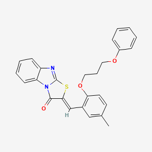 molecular formula C26H22N2O3S B4850106 2-[5-methyl-2-(3-phenoxypropoxy)benzylidene][1,3]thiazolo[3,2-a]benzimidazol-3(2H)-one 