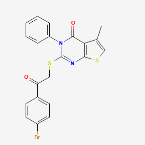 molecular formula C22H17BrN2O2S2 B4850125 2-{[2-(4-bromophenyl)-2-oxoethyl]thio}-5,6-dimethyl-3-phenylthieno[2,3-d]pyrimidin-4(3H)-one 