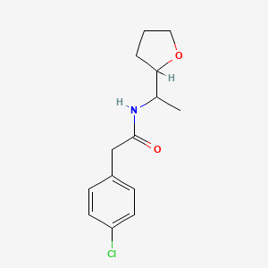 molecular formula C14H18ClNO2 B4850126 2-(4-chlorophenyl)-N-[1-(tetrahydro-2-furanyl)ethyl]acetamide 