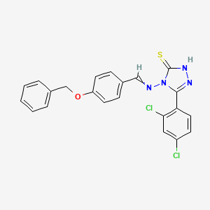 molecular formula C22H16Cl2N4OS B4850187 4-{[4-(benzyloxy)benzylidene]amino}-5-(2,4-dichlorophenyl)-4H-1,2,4-triazole-3-thiol 