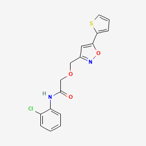 molecular formula C16H13ClN2O3S B4850195 N-(2-chlorophenyl)-2-{[5-(2-thienyl)-3-isoxazolyl]methoxy}acetamide 
