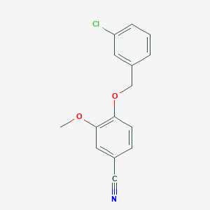molecular formula C15H12ClNO2 B4850204 4-[(3-chlorobenzyl)oxy]-3-methoxybenzonitrile 
