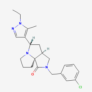 molecular formula C22H27ClN4O B4850230 (3aS*,5S*,9aS*)-2-(3-chlorobenzyl)-5-(1-ethyl-5-methyl-1H-pyrazol-4-yl)hexahydro-7H-pyrrolo[3,4-g]pyrrolizin-1(2H)-one 