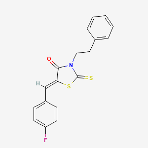 molecular formula C18H14FNOS2 B4850231 5-(4-fluorobenzylidene)-3-(2-phenylethyl)-2-thioxo-1,3-thiazolidin-4-one 
