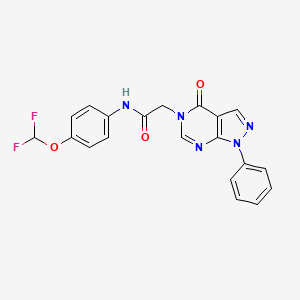 molecular formula C20H15F2N5O3 B4850256 N-[4-(difluoromethoxy)phenyl]-2-(4-oxo-1-phenyl-1,4-dihydro-5H-pyrazolo[3,4-d]pyrimidin-5-yl)acetamide 