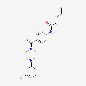molecular formula C22H26ClN3O2 B4850277 N-(4-{[4-(3-chlorophenyl)-1-piperazinyl]carbonyl}phenyl)pentanamide 
