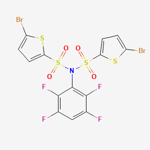 molecular formula C14H5Br2F4NO4S4 B4850291 5-bromo-N-[(5-bromo-2-thienyl)sulfonyl]-N-(2,3,5,6-tetrafluorophenyl)-2-thiophenesulfonamide 