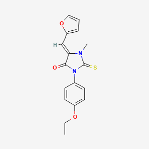 molecular formula C17H16N2O3S B4850307 3-(4-ethoxyphenyl)-5-(2-furylmethylene)-1-methyl-2-thioxo-4-imidazolidinone 