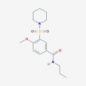 molecular formula C16H24N2O4S B4850363 4-methoxy-3-(1-piperidinylsulfonyl)-N-propylbenzamide 