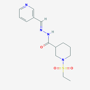 molecular formula C14H20N4O3S B4850365 1-(ethylsulfonyl)-N'-(3-pyridinylmethylene)-3-piperidinecarbohydrazide 
