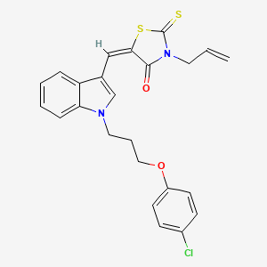 molecular formula C24H21ClN2O2S2 B4850374 3-allyl-5-({1-[3-(4-chlorophenoxy)propyl]-1H-indol-3-yl}methylene)-2-thioxo-1,3-thiazolidin-4-one 