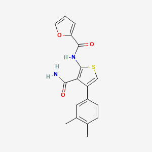 molecular formula C18H16N2O3S B4850408 N-[3-(aminocarbonyl)-4-(3,4-dimethylphenyl)-2-thienyl]-2-furamide 