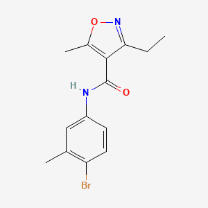 molecular formula C14H15BrN2O2 B4850416 N-(4-bromo-3-methylphenyl)-3-ethyl-5-methyl-4-isoxazolecarboxamide 
