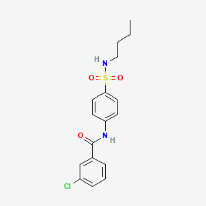 molecular formula C17H19ClN2O3S B4850428 N-{4-[(butylamino)sulfonyl]phenyl}-3-chlorobenzamide 