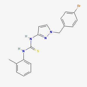 molecular formula C18H17BrN4S B4850440 N-[1-(4-bromobenzyl)-1H-pyrazol-3-yl]-N'-(2-methylphenyl)thiourea 