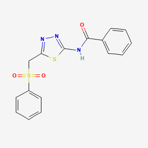 molecular formula C16H13N3O3S2 B4850446 N-{5-[(phenylsulfonyl)methyl]-1,3,4-thiadiazol-2-yl}benzamide 
