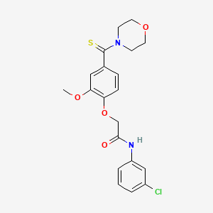 N-(3-chlorophenyl)-2-[2-methoxy-4-(4-morpholinylcarbonothioyl)phenoxy]acetamide