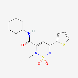 molecular formula C15H19N3O3S2 B4850460 N-cyclohexyl-2-methyl-5-(2-thienyl)-2H-1,2,6-thiadiazine-3-carboxamide 1,1-dioxide 