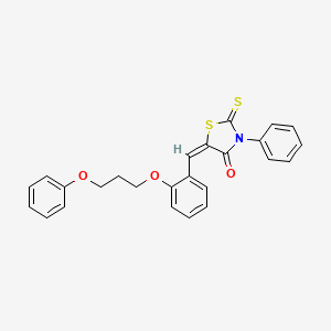 molecular formula C25H21NO3S2 B4850479 5-[2-(3-phenoxypropoxy)benzylidene]-3-phenyl-2-thioxo-1,3-thiazolidin-4-one 