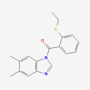 molecular formula C18H18N2OS B4850483 1-[2-(ethylthio)benzoyl]-5,6-dimethyl-1H-benzimidazole 