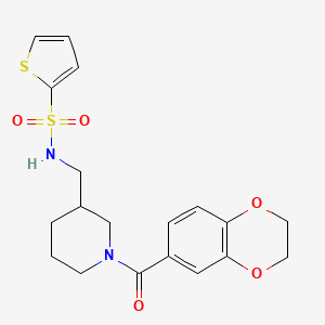 molecular formula C19H22N2O5S2 B4850491 N-{[1-(2,3-dihydro-1,4-benzodioxin-6-ylcarbonyl)-3-piperidinyl]methyl}-2-thiophenesulfonamide 