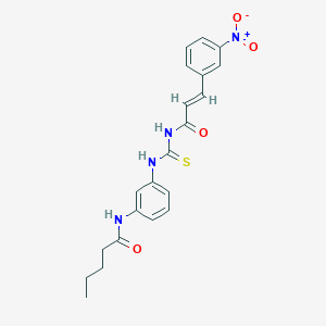 molecular formula C21H22N4O4S B4850496 3-(3-nitrophenyl)-N-({[3-(pentanoylamino)phenyl]amino}carbonothioyl)acrylamide 