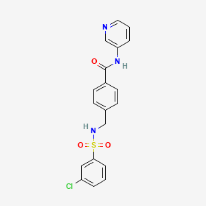 molecular formula C19H16ClN3O3S B4850518 4-({[(3-chlorophenyl)sulfonyl]amino}methyl)-N-3-pyridinylbenzamide 