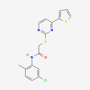 molecular formula C17H14ClN3OS2 B4850531 N-(5-chloro-2-methylphenyl)-2-{[4-(2-thienyl)-2-pyrimidinyl]thio}acetamide 