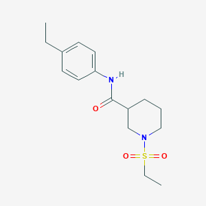 molecular formula C16H24N2O3S B4850551 N-(4-ethylphenyl)-1-(ethylsulfonyl)-3-piperidinecarboxamide 