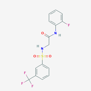 molecular formula C15H12F4N2O3S B4850570 N~1~-(2-fluorophenyl)-N~2~-{[3-(trifluoromethyl)phenyl]sulfonyl}glycinamide 