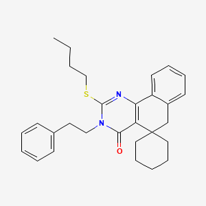 2-(butylthio)-3-(2-phenylethyl)-3H-spiro[benzo[h]quinazoline-5,1'-cyclohexan]-4(6H)-one