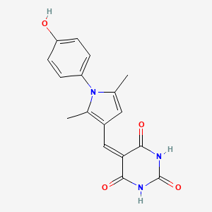 molecular formula C17H15N3O4 B4850612 5-{[1-(4-hydroxyphenyl)-2,5-dimethyl-1H-pyrrol-3-yl]methylene}-2,4,6(1H,3H,5H)-pyrimidinetrione 