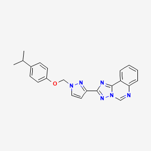 molecular formula C22H20N6O B4850621 2-{1-[(4-isopropylphenoxy)methyl]-1H-pyrazol-3-yl}[1,2,4]triazolo[1,5-c]quinazoline 
