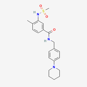 molecular formula C21H27N3O3S B4850623 4-methyl-3-[(methylsulfonyl)amino]-N-[4-(1-piperidinyl)benzyl]benzamide 