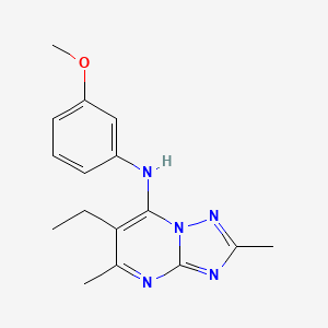 molecular formula C16H19N5O B4850630 6-ethyl-N-(3-methoxyphenyl)-2,5-dimethyl[1,2,4]triazolo[1,5-a]pyrimidin-7-amine 