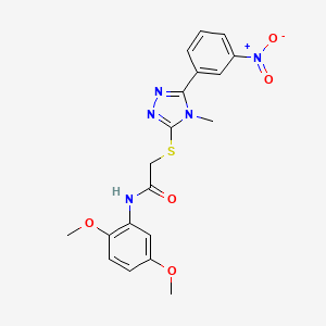 molecular formula C19H19N5O5S B4850635 N-(2,5-dimethoxyphenyl)-2-{[4-methyl-5-(3-nitrophenyl)-4H-1,2,4-triazol-3-yl]thio}acetamide 