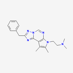 molecular formula C20H24N6 B4850640 2-(2-benzyl-8,9-dimethyl-7H-pyrrolo[3,2-e][1,2,4]triazolo[1,5-c]pyrimidin-7-yl)-N,N-dimethylethanamine 