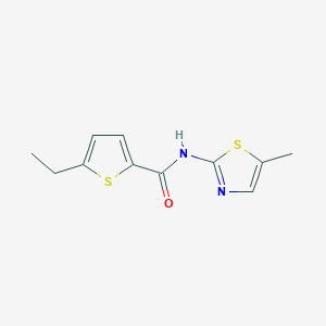 molecular formula C11H12N2OS2 B4850655 5-ethyl-N-(5-methyl-1,3-thiazol-2-yl)-2-thiophenecarboxamide 