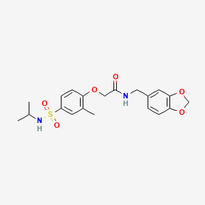 molecular formula C20H24N2O6S B4850665 N-(1,3-benzodioxol-5-ylmethyl)-2-{4-[(isopropylamino)sulfonyl]-2-methylphenoxy}acetamide 