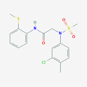 molecular formula C17H19ClN2O3S2 B4850674 N~2~-(3-chloro-4-methylphenyl)-N~2~-(methylsulfonyl)-N~1~-[2-(methylthio)phenyl]glycinamide 