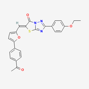 molecular formula C25H19N3O4S B4850696 5-{[5-(4-acetylphenyl)-2-furyl]methylene}-2-(4-ethoxyphenyl)[1,3]thiazolo[3,2-b][1,2,4]triazol-6(5H)-one 